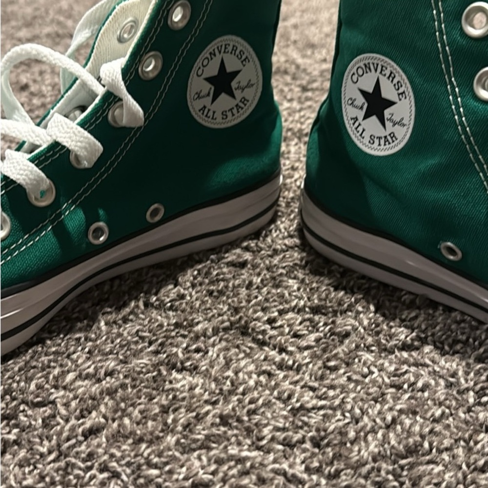 Converse Emerald High-Tops with White Accents - Picture 2 of 6